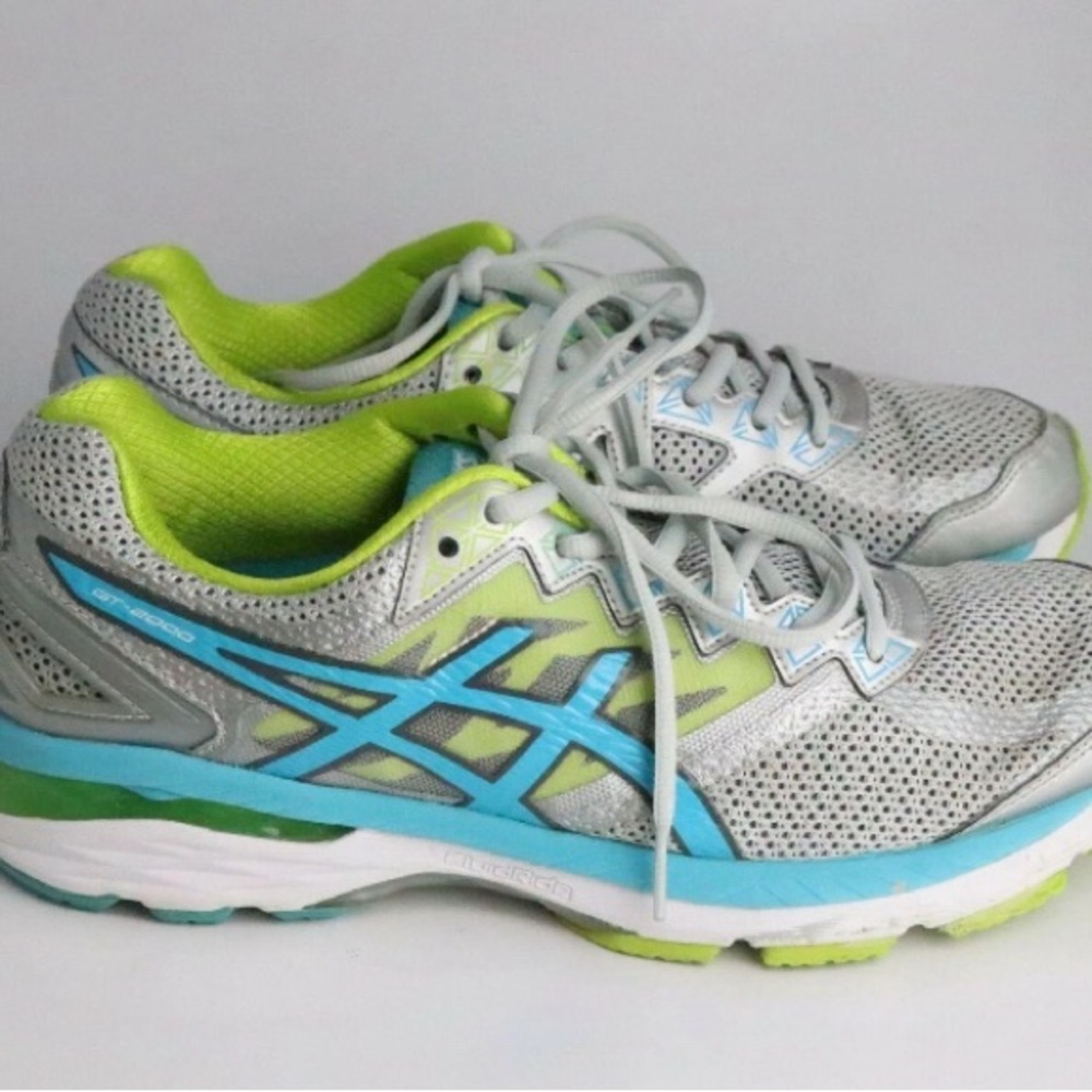 Asics Women's Gray and Lime Athletic Shoes